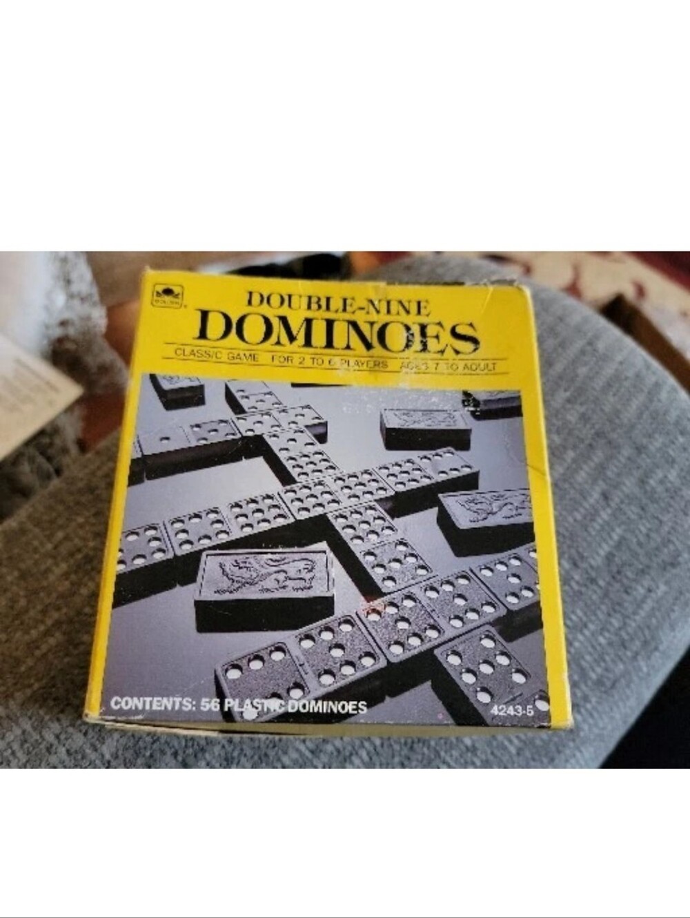 Vintage Double-Nine Dominoes by Golden #4243-5 for 2-6 Players 56 pcs.